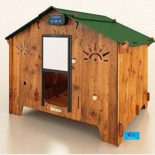 Easicoop Farm wood finish - HPL Chicken House up to 10 large Birds - flexible nesting