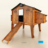Easicoop Duplex 4XL - HPL Chicken house up to 20 large Birds - on legs